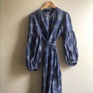 Zara Plaid Button Down Dress